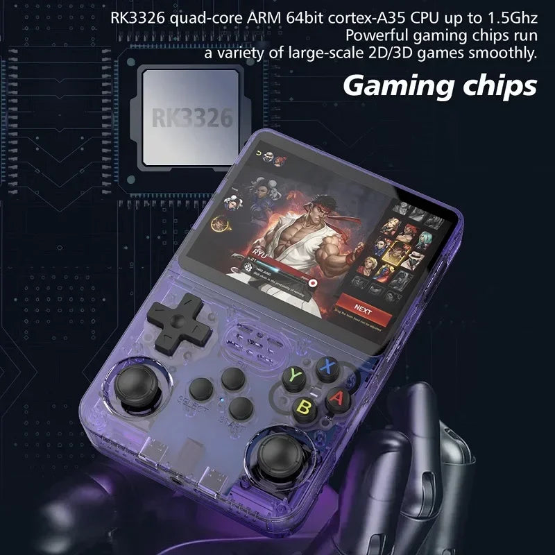 R36S Retro Handheld Game Console | ARKOS System 3.5" IPS Screen 128G Built-in Games Portable Pocket Video Player Gift for Boys