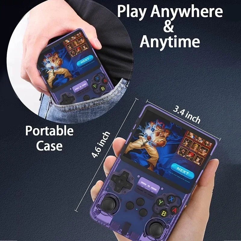 R36S Retro Handheld Game Console | ARKOS System 3.5" IPS Screen 128G Built-in Games Portable Pocket Video Player Gift for Boys
