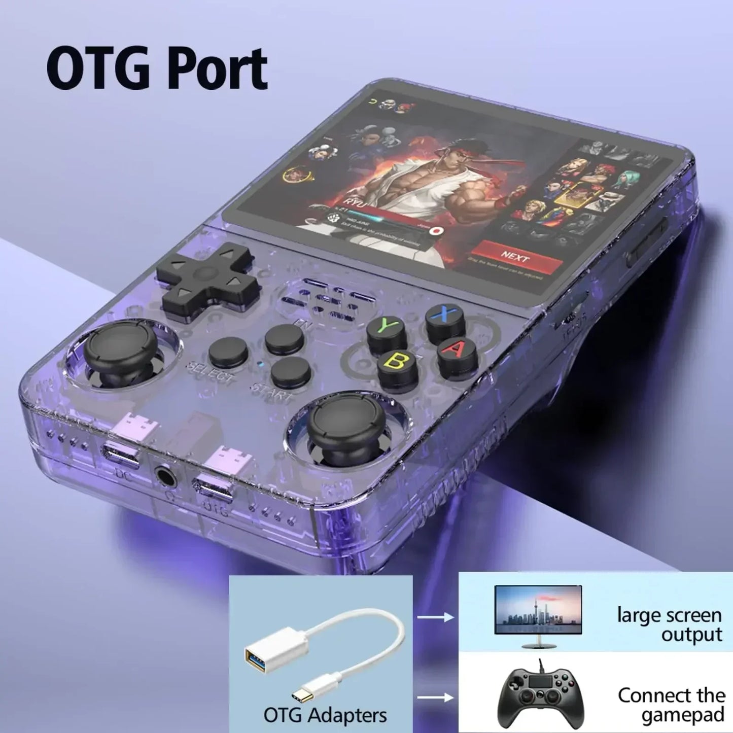 R36S Retro Handheld Game Console | ARKOS System 3.5" IPS Screen 128G Built-in Games Portable Pocket Video Player Gift for Boys