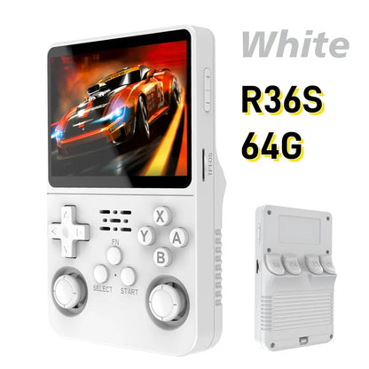 R36S Retro Handheld Game Console | ARKOS System 3.5" IPS Screen 128G Built-in Games Portable Pocket Video Player Gift for Boys