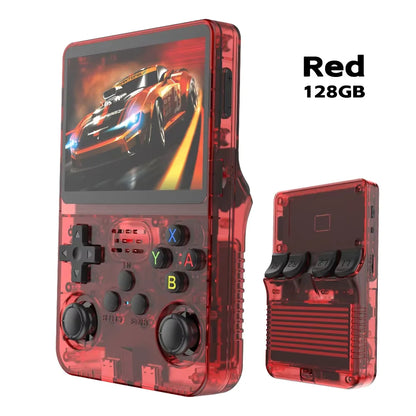 R36S Retro Handheld Game Console | ARKOS System 3.5" IPS Screen 128G Built-in Games Portable Pocket Video Player Gift for Boys
