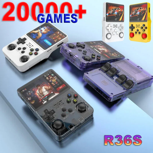 R36S Retro Handheld Game Console | ARKOS System 3.5" IPS Screen 128G Built-in Games Portable Pocket Video Player Gift for Boys